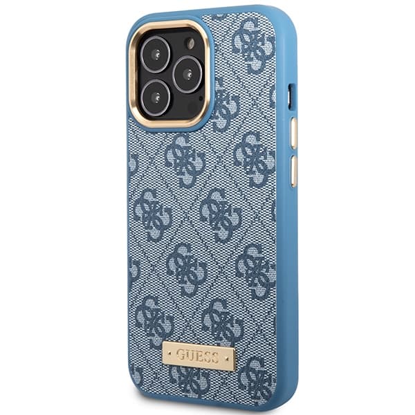Ovitek Guess 4G Logo Plate MagSafe za iPhone 14 Pro, moder 2