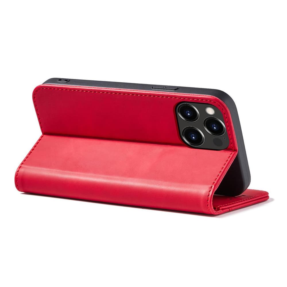 Hurtel Magnet Fancy ovitek z denarnico in oporo za iPhone 14 Plus, rdeč 3