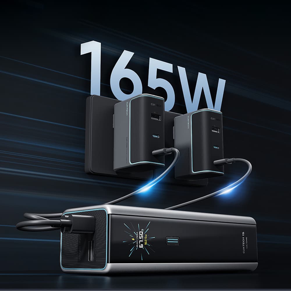 Powerbank Cuktech CKPB200UGLGR 210W 20000mAh, 2xUSB-C + USB-A, siv 3