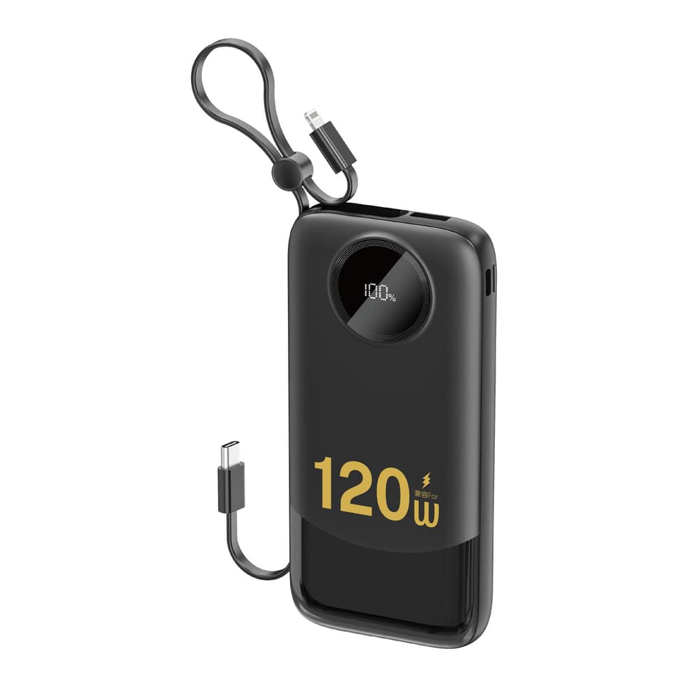 Dudao K13 10000mAh mobilna baterija s priloženim kablom, črna