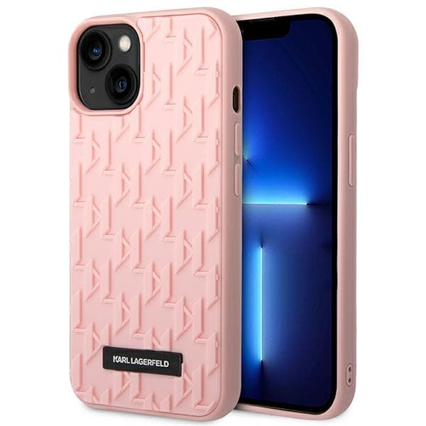 Ovitek Karl Lagerfeld 3D Monogram za iPhone 14 Plus - Roza