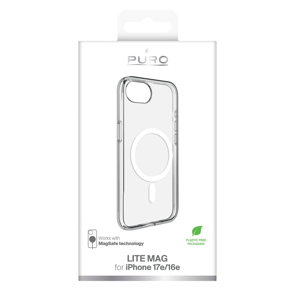 Puro Lite Mag MagSafe etui za iPhone 16e/17e - prozoren 2