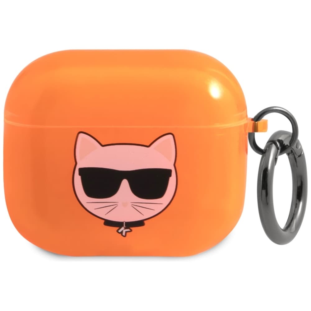 Ovitek Karl Lagerfeld Choupette za AirPods 3 - oranžna