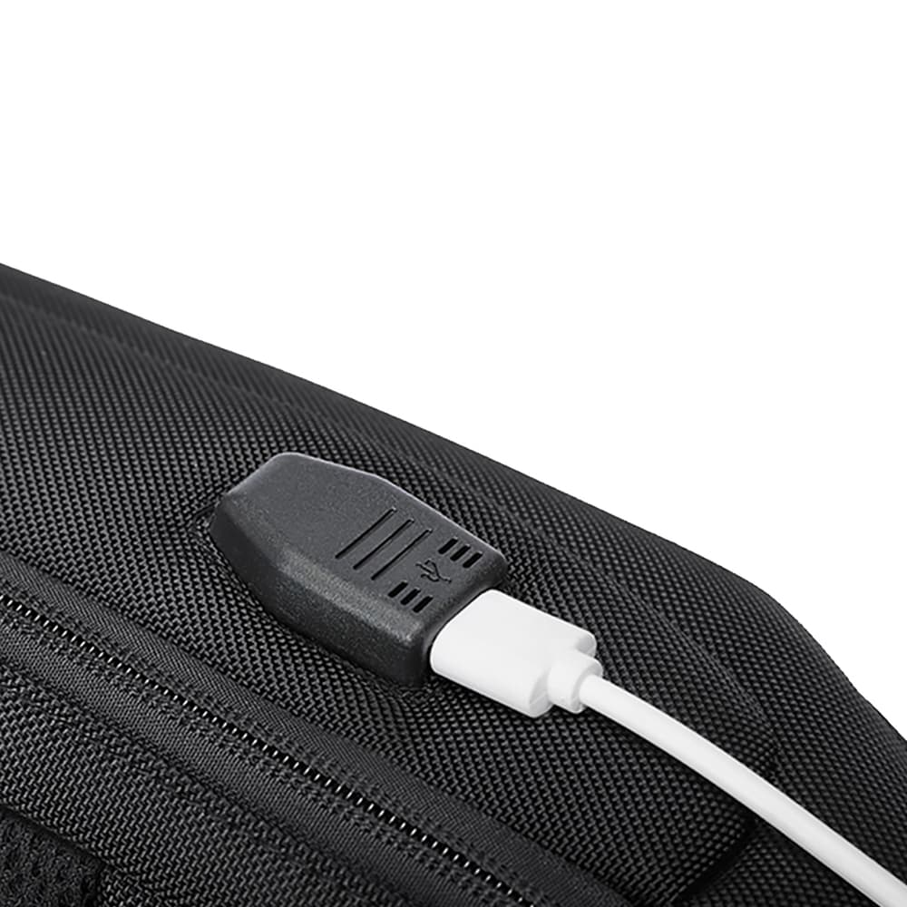 Wozinsky naramni nahrbtnik proti kraji z USB, črn 8