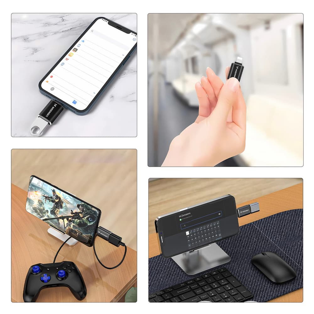 Wozinsky WALA-01 Lightning na USB-A OTG adapter (črn) 2
