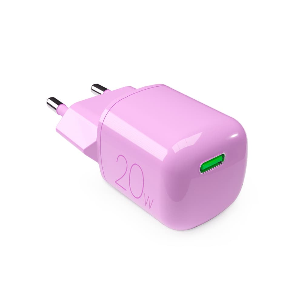 Puro 20W GaN USB-C zidni polnilnik - roza