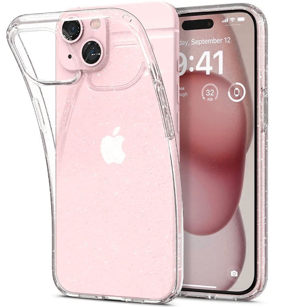 Spigen Liquid Crystal Glitter ovitek za iPhone 14 Plus - prozoren z bleščicami