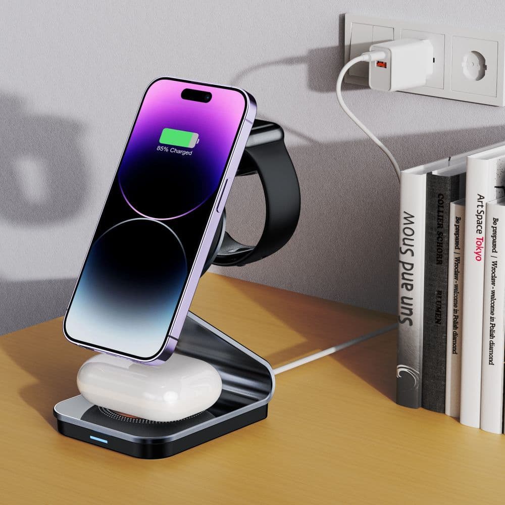 Indukcijski polnilnik Tech-Protect QI15W-A29 3v1 z MagSafe - črn 7