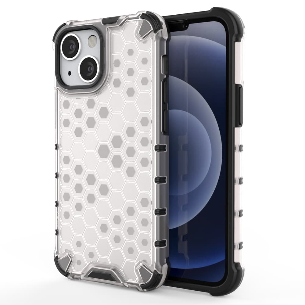 Hurtel Honeycomb ovitek z TPU odbijačem za iPhone 13 mini - prozoren
