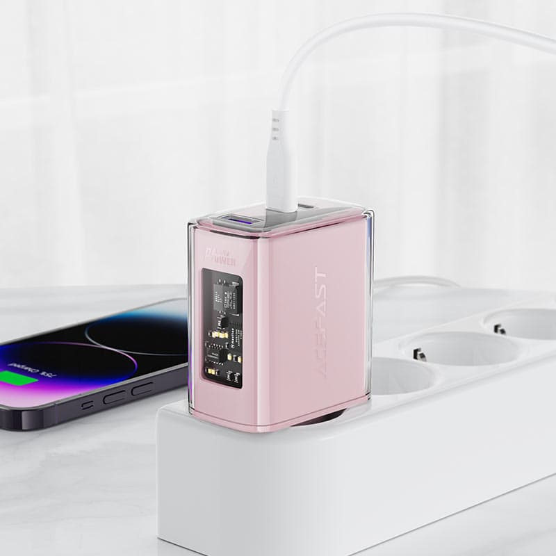 Acefast GaN 65W polnilec s 3 vrati (USB, 2xUSB C) - zelen (A45) 6
