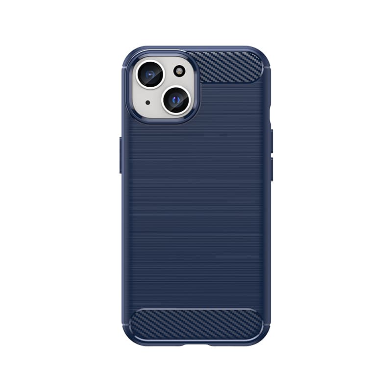 Prožen ovitek za iPhone 15 Hurtel Carbon Case - moder