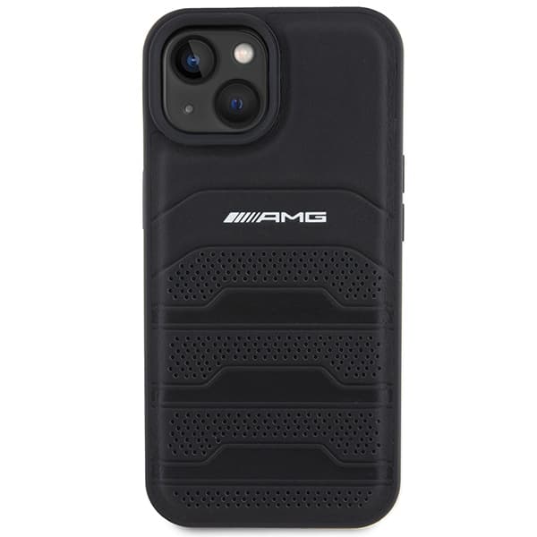 AMG Leather Debossed Lines ovitek za iPhone 15 Plus - črn 3