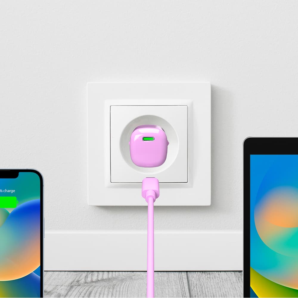 Puro 20W GaN USB-C zidni polnilnik - roza 3