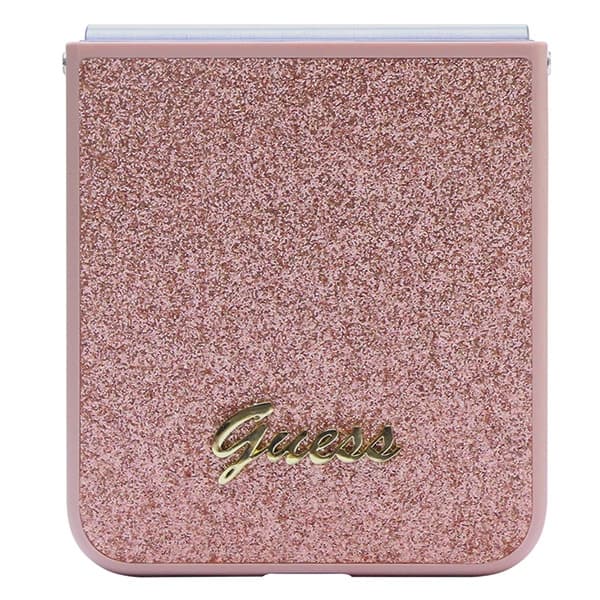 Ovitek Guess Glitter Script za Samsung Galaxy Z Flip 5 - roza 5