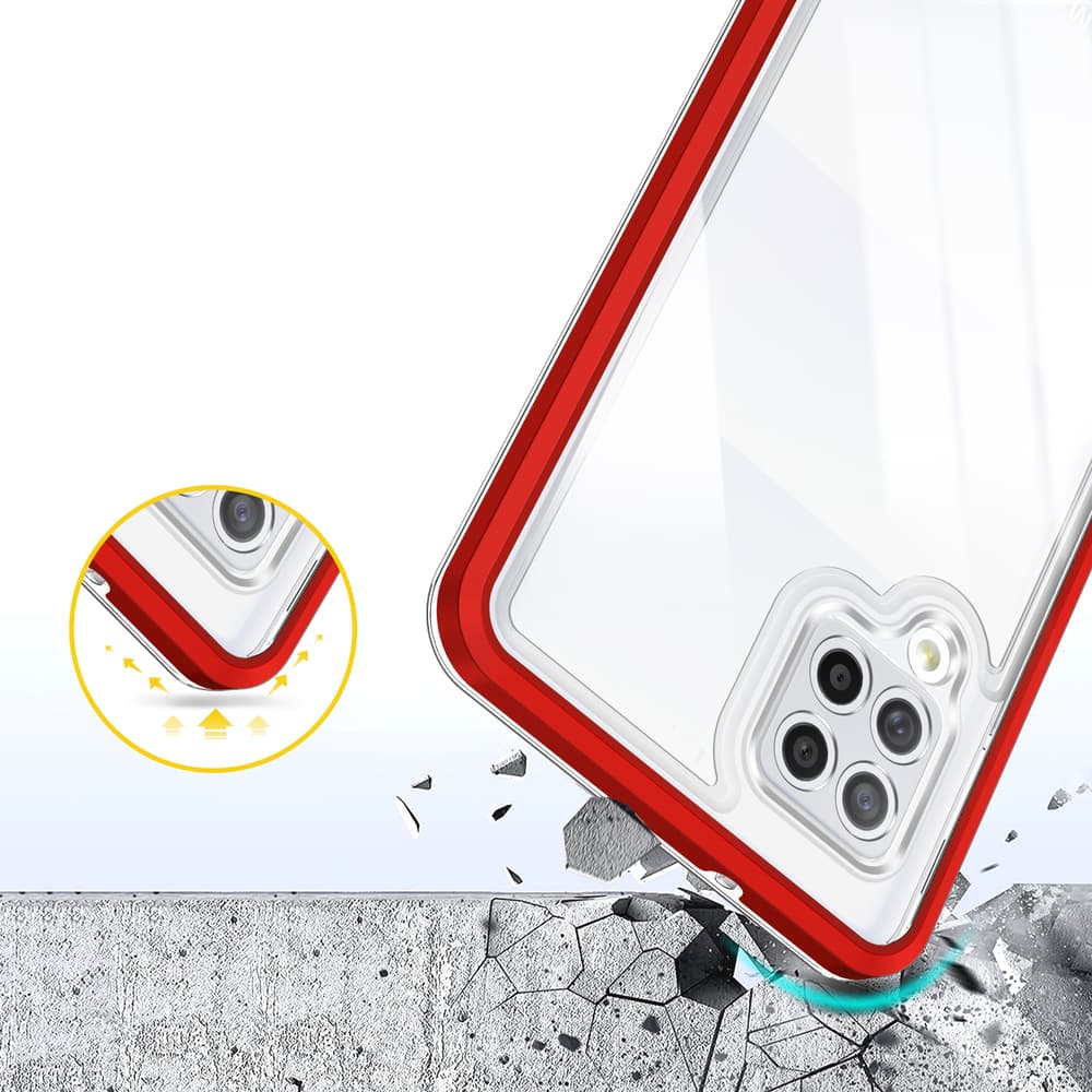 Hurtel ovitek Clear 3in1 za Samsung Galaxy A42 5G, rdeč 6