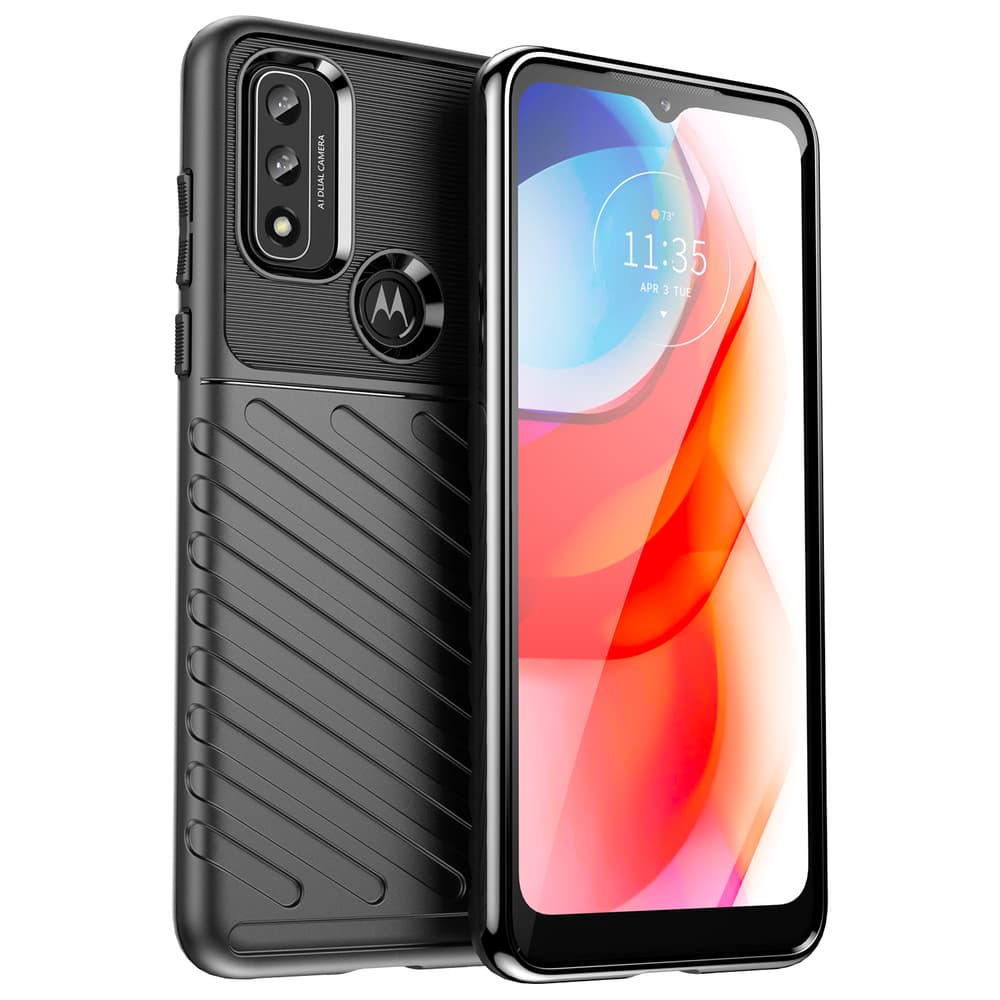 Thunder Case ojačano ovitek za Motorola Moto G Play 2022, črn