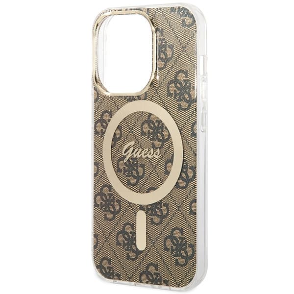 Ovitek Guess IML 4G MagSafe za iPhone 15 Pro - rjav 5