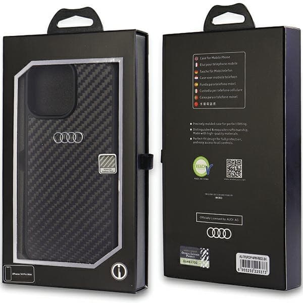 Ovitek Audi Carbon Fiber za iPhone 14 Pro Max - črn 3