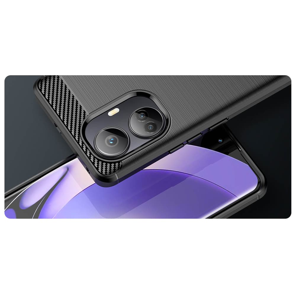 Ovitek Carbon Case za Realme 10 Pro+ - črn, fleksibilni 8