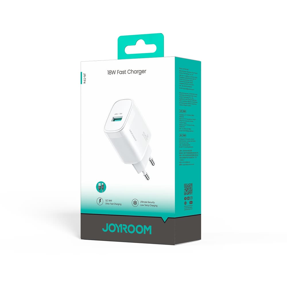 Joyroom JR-TF4 Stenski polnilec 18W, USB-A + 1m kabel USB-A-USB-C, bel 2