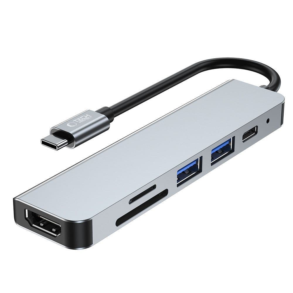 Adapter Tech-Protect V4 6v1 USB-C: USB-A 3.0 / USB-A 2.0 / USB-C / HDMI / Čitalnik kartic 5