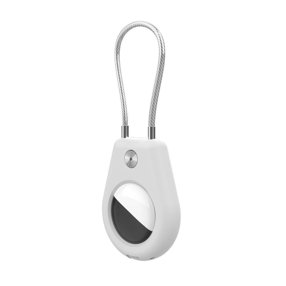 2x ovitek za Apple AirTag z jekleno vrvico, črn+bel 3