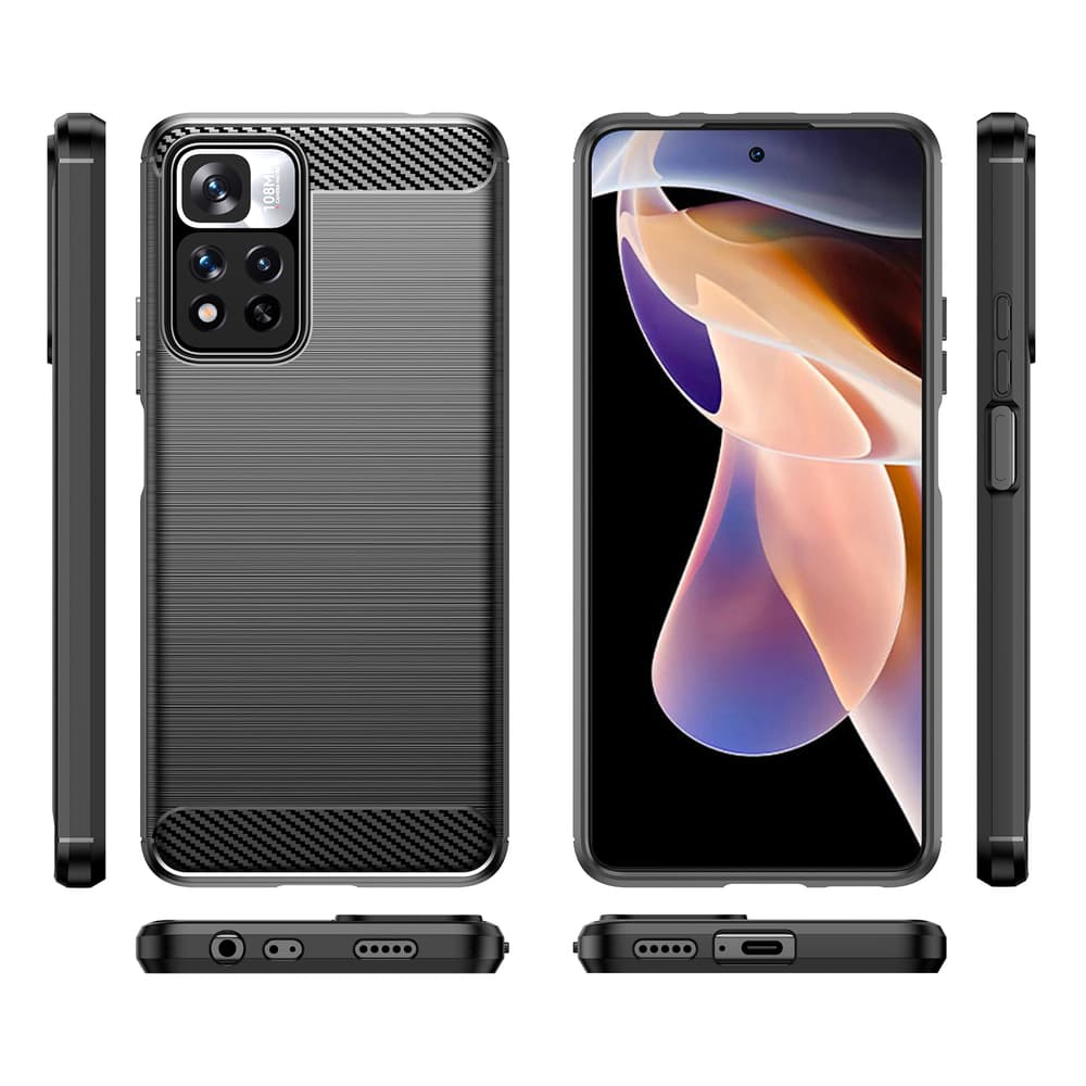 Carbon Case ovitek za Xiaomi Redmi Note 11 Pro+ / 11 Pro / Poco X4 NFC, črn 8