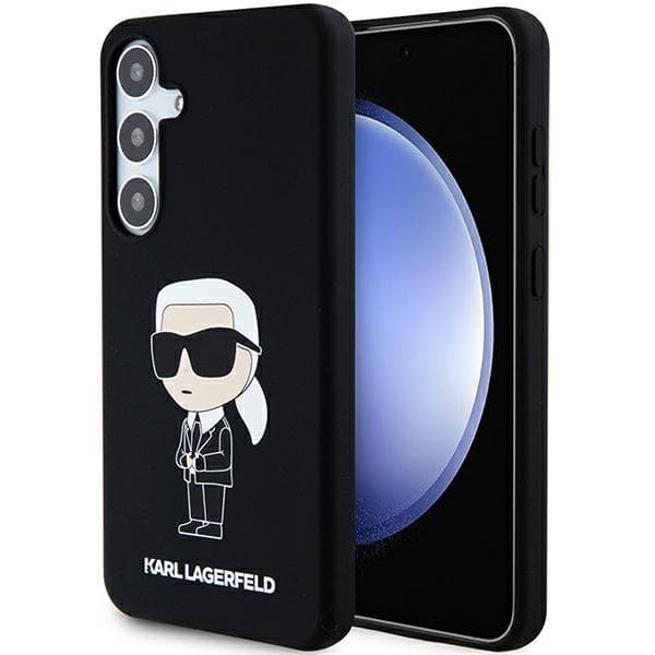 Karl Lagerfeld Ovitek Silicone Ikonik za Samsung Galaxy S24, črn