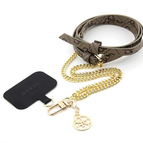 Ovitek Guess 4G Chain CBDY z ročajem, rjav