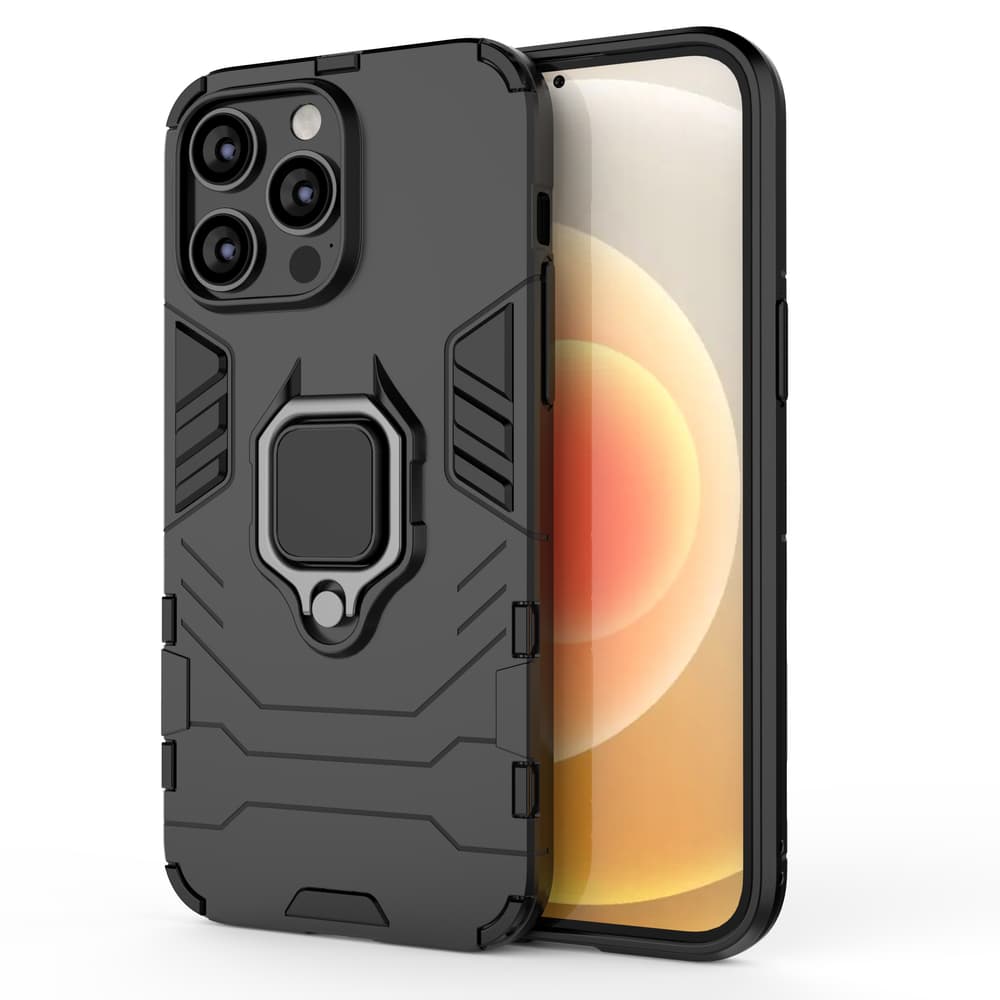 Hurtel Ring Armor ovitek za iPhone 14 Pro - črn