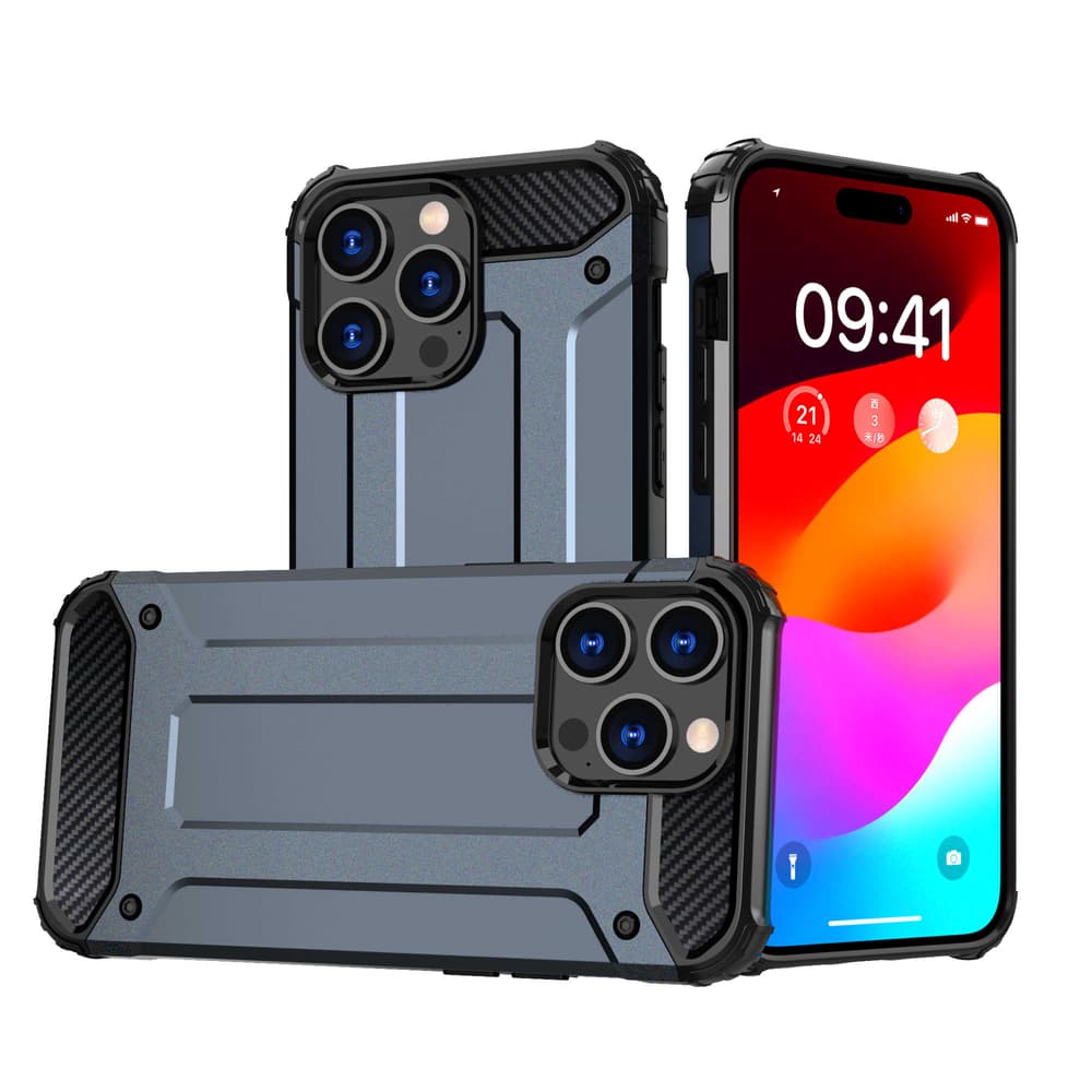 Hibridni ovitek Armor za iPhone 15 Pro Hurtel - moder