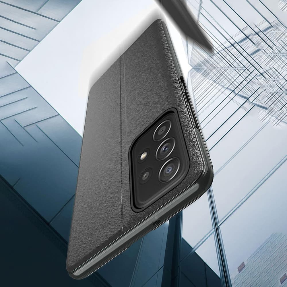 Hurtel Eco Leather View Case preklopni ovitek za Samsung Galaxy A73 rdeča 8