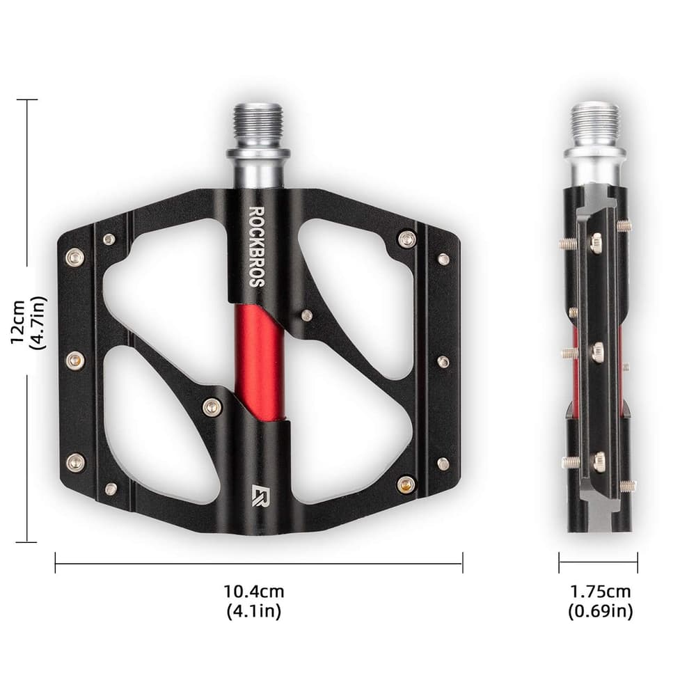 Rockbros 2020-12BBK Aluminijasta pedala za kolo s platformo - črna 8