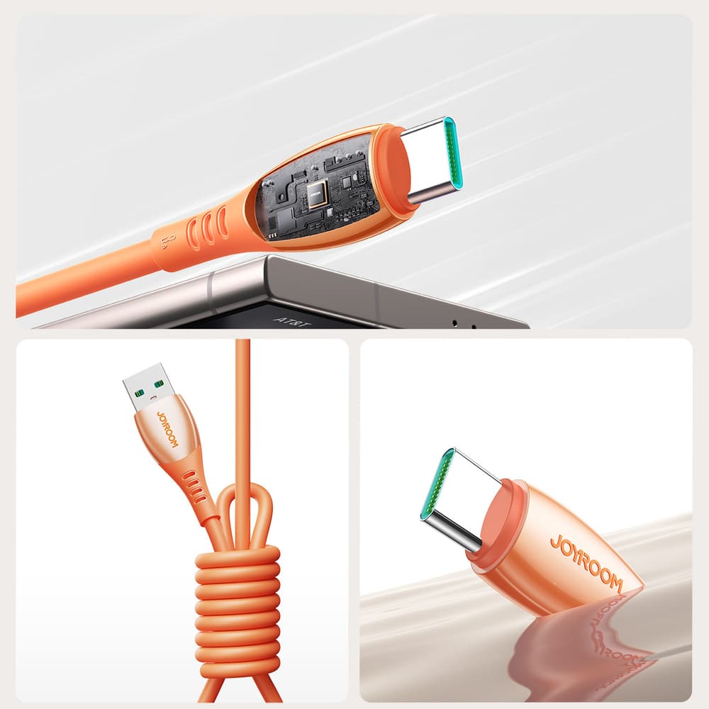 Joyroom S-A59 Vibrant 3A kabel USB-A na USB-C, 1.2m - oranžen 8