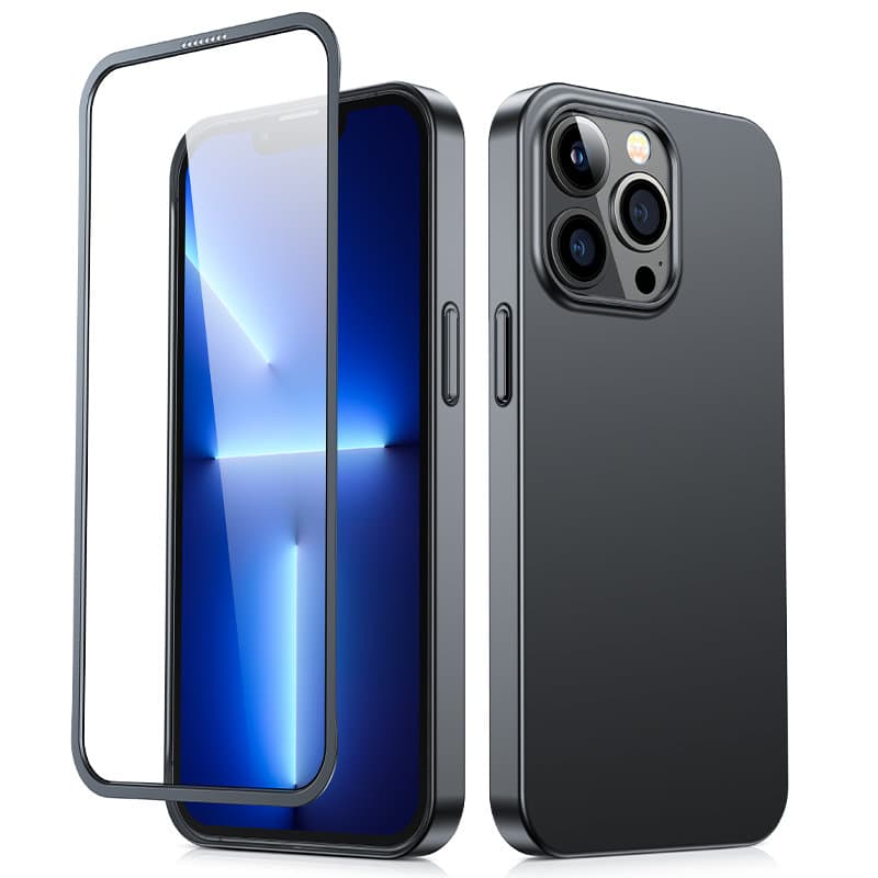 Joyroom 360 Full ovitek za iPhone 13 Pro + kaljeno steklo črno