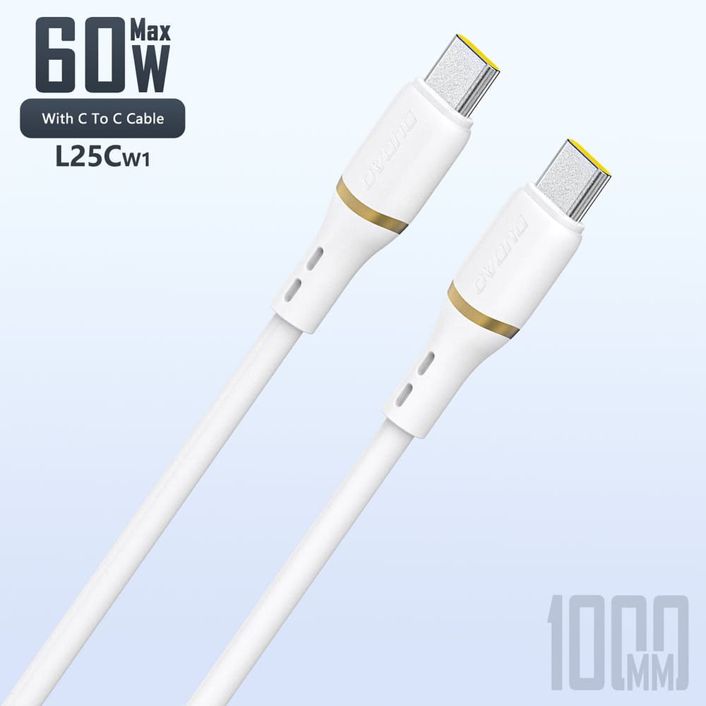 Dudao L25C USB-C na USB-C silikonski kabel 60W 1m - bel