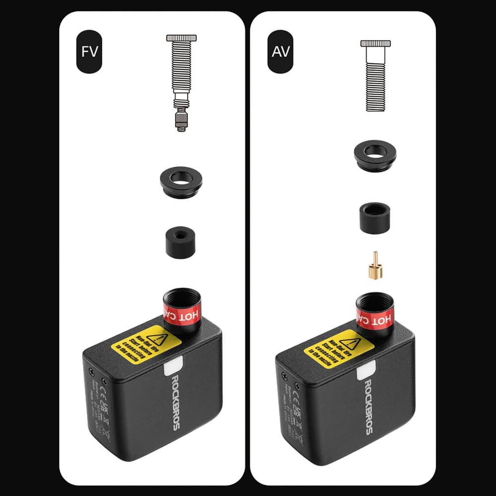 Mini električna kolesarska tlačilka Rockbros 100PSI (Presta/Schrader) - črna 3