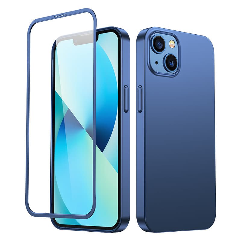 Joyroom 360 Full ovitek za iPhone 13 + kaljeno steklo modro