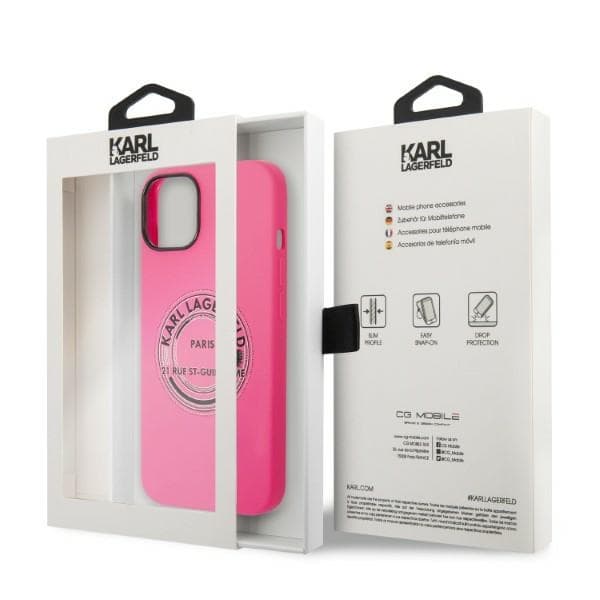 Ovitek Karl Lagerfeld Silicone RSG za iPhone 14 Plus, roza 8