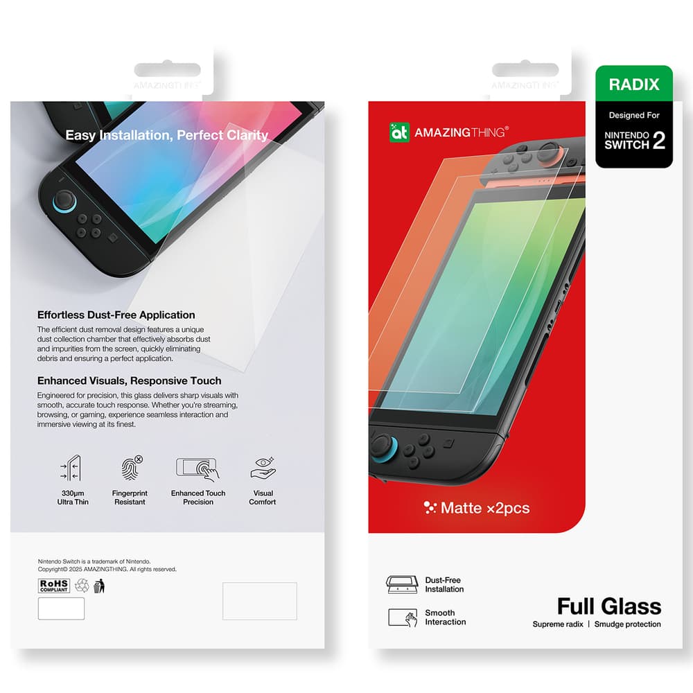 Zaščitno steklo AmazingThing Radix Matte Glass za Nintendo Switch 2 (2 kosa) 4