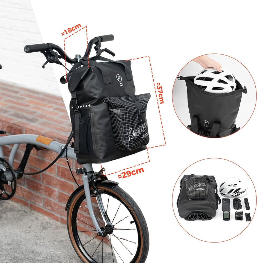 Rockbros AS-158 torbica za krmilo Brompton 18L - črna 2