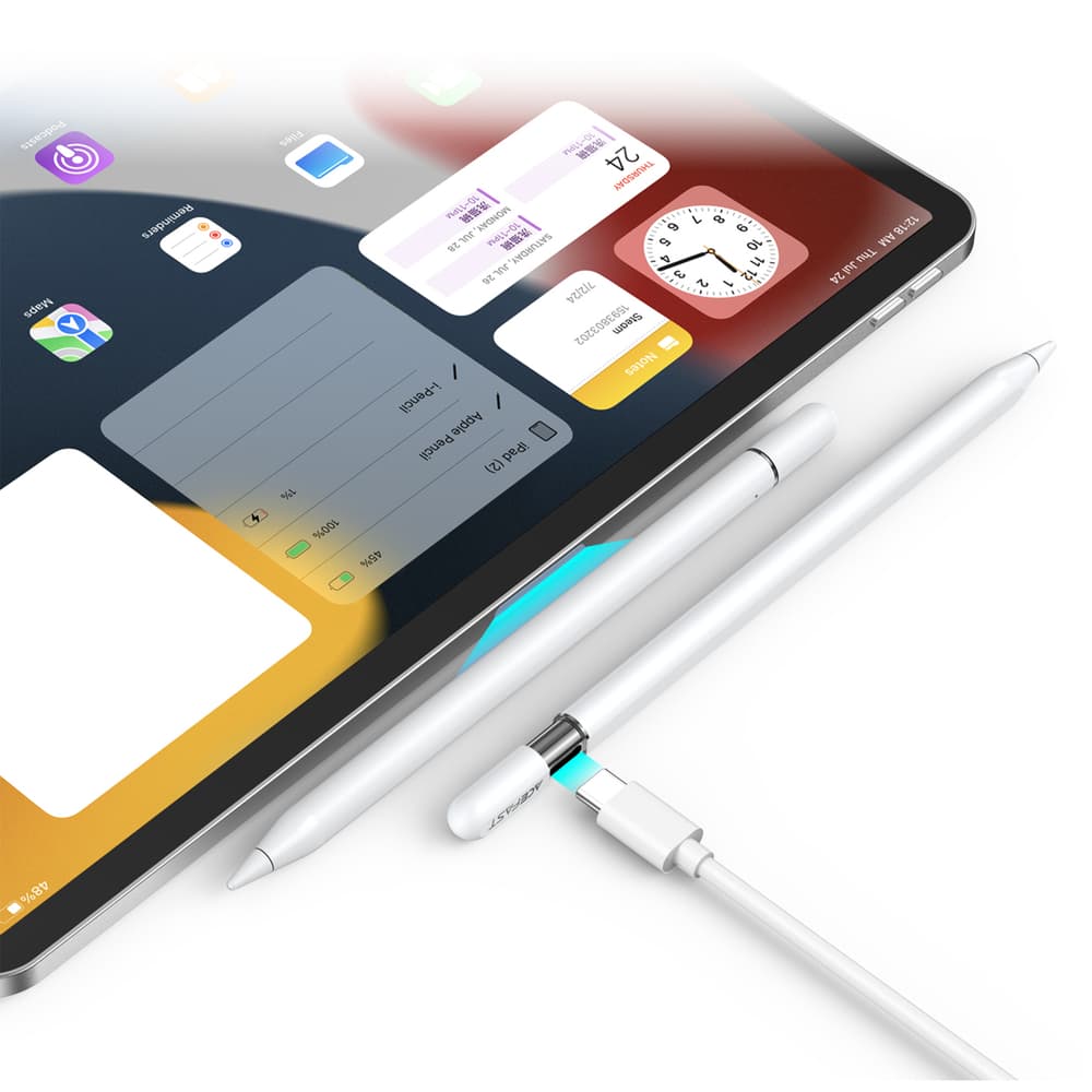 Acefast V3 kapacitivno pisalo za iPad z brezžičnim polnjenjem in 2 zamenljivima konicama - belo 6