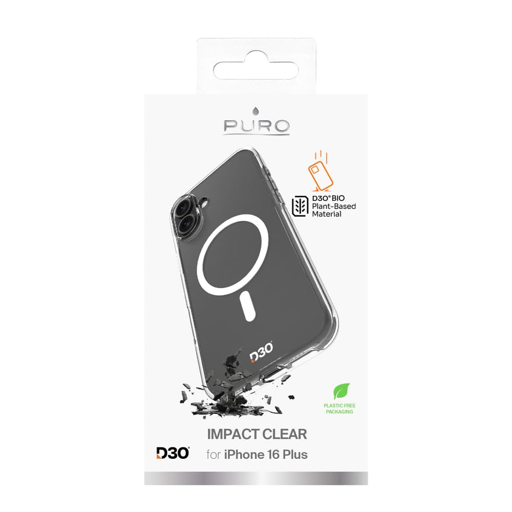 Puro Impact Clear D3O MagSafe ovitek za iPhone 16 Plus - prozoren 2