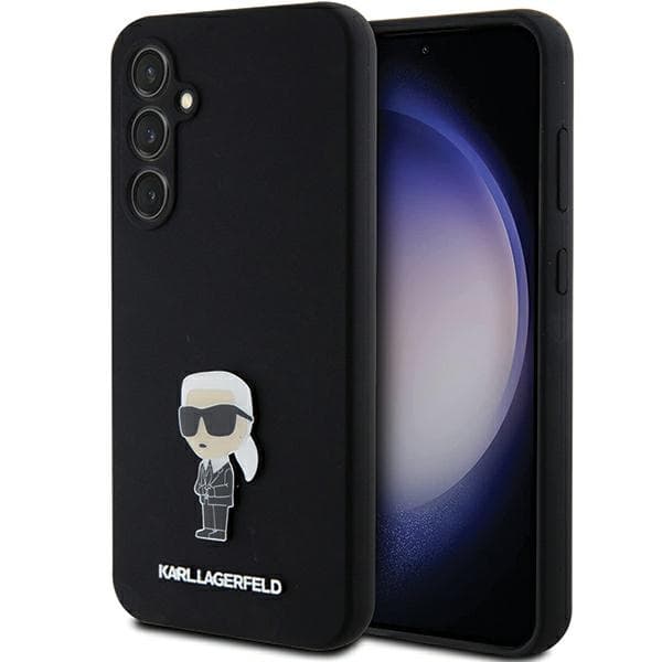 Karl Lagerfeld Silicone Ikonik Metal Pin etui za Samsung Galaxy S23 FE - črna