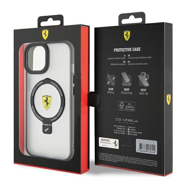 Ovitek Ferrari Ring Stand 2023 MagSafe za iPhone 15 Plus / 14 Plus - prozoren 8
