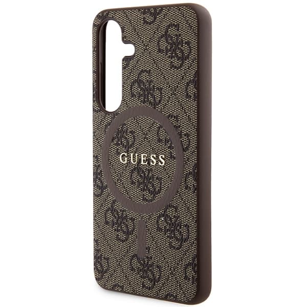 Guess 4G ovitek z usnjem in MagSafe za Samsung Galaxy S24 - rjava 6