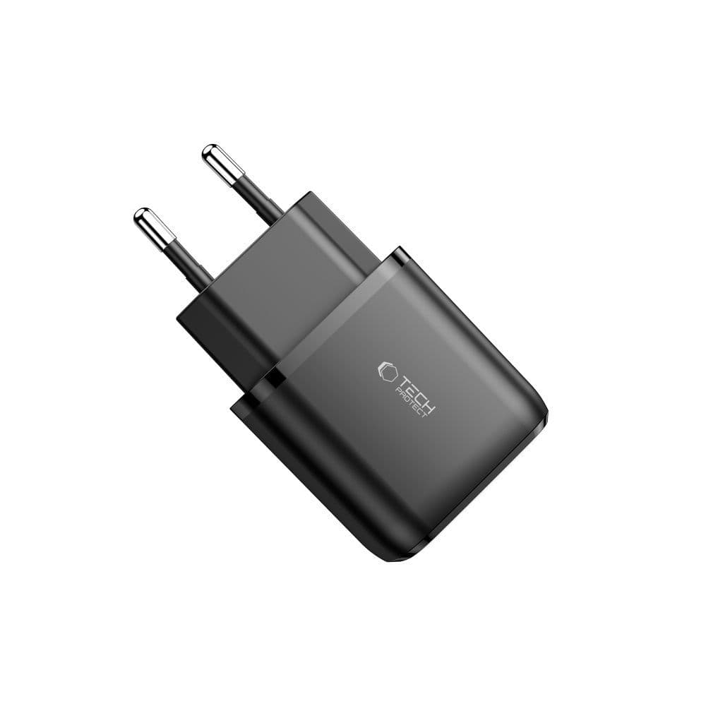 Tech-Protect C20W polnilnik USB-C PD 20W / USB-A QC 3.0 - črn 4