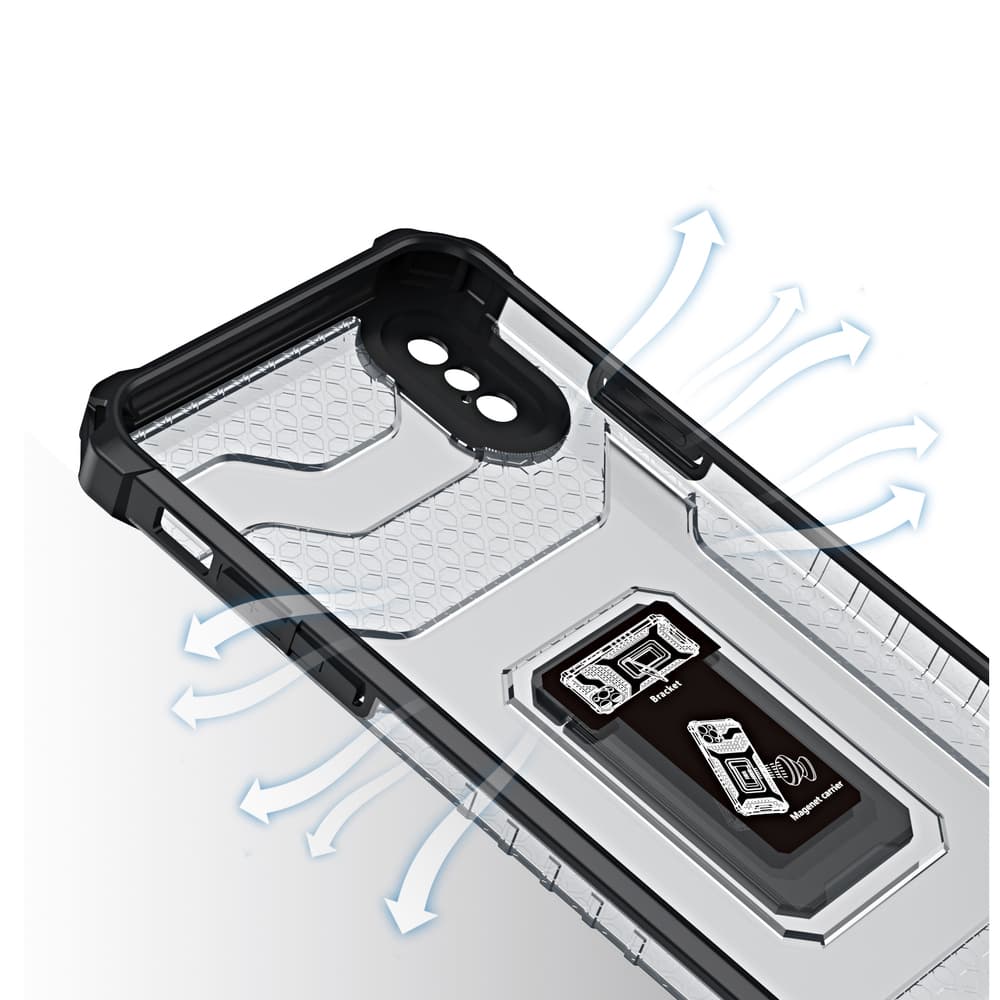 Ovitek Crystal Ring CaseKickstand za iPhone XS Max (rdeč) 4