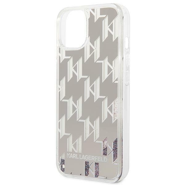 Karl Lagerfeld ovitek za iPhone 14 Plus (6,7") Liquid Glitter Monogram, srebrn 6