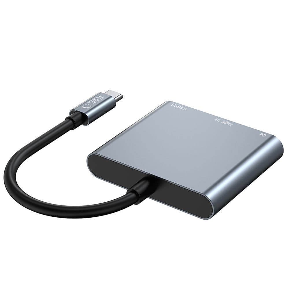 USB-C HUB Tech-Protect V1 3v1 (USB-A 3.0 / USB-C PD 100W / HDMI 4K) - siv 3